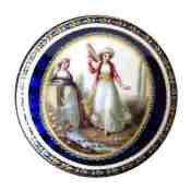 A plate with two women