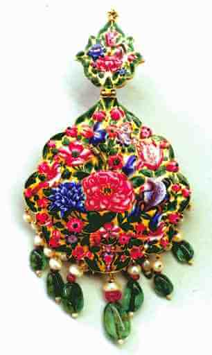 A pendant with elaborate flower designs