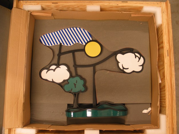 A box with some art work on it